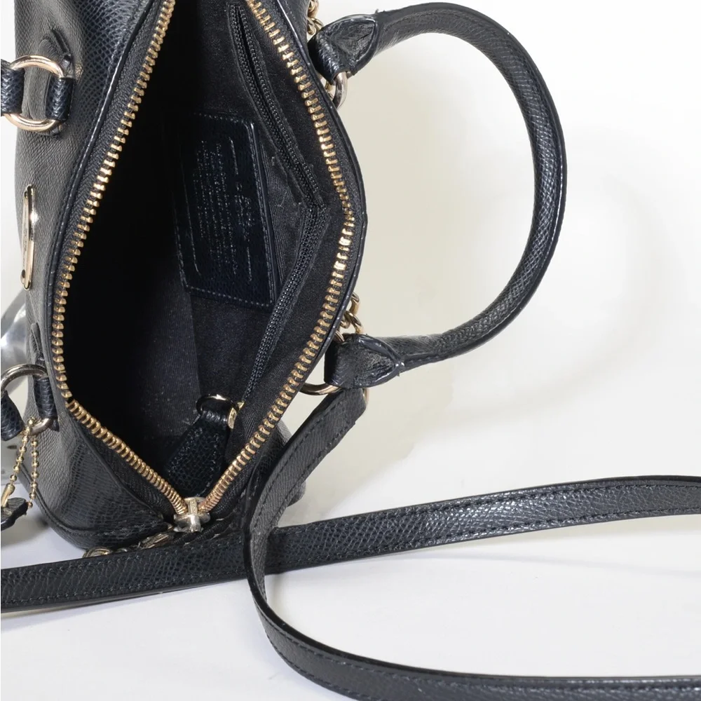 Coach Black Leather mini Bennett Handbag